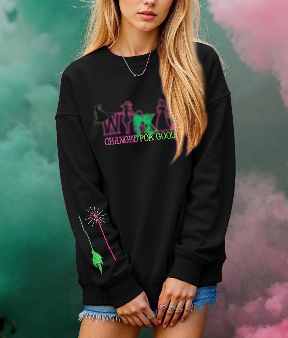 LOTUCY Witch Musical Embroidery Sweatshirt Women Witch And Princess Musical Movie Fans Shirt Gifts Halloween Pullover Tops - Image 3