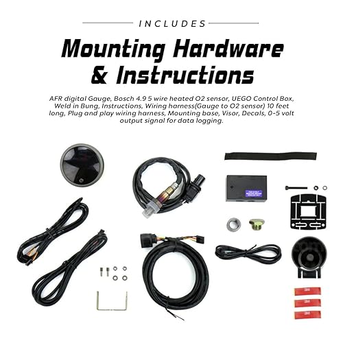 Miniatura 3 de Medidor de relación de combustible de aire de banda ancha - Serie JDM eléctrica ámbar/blanco, 2.047 in (2 1/16")