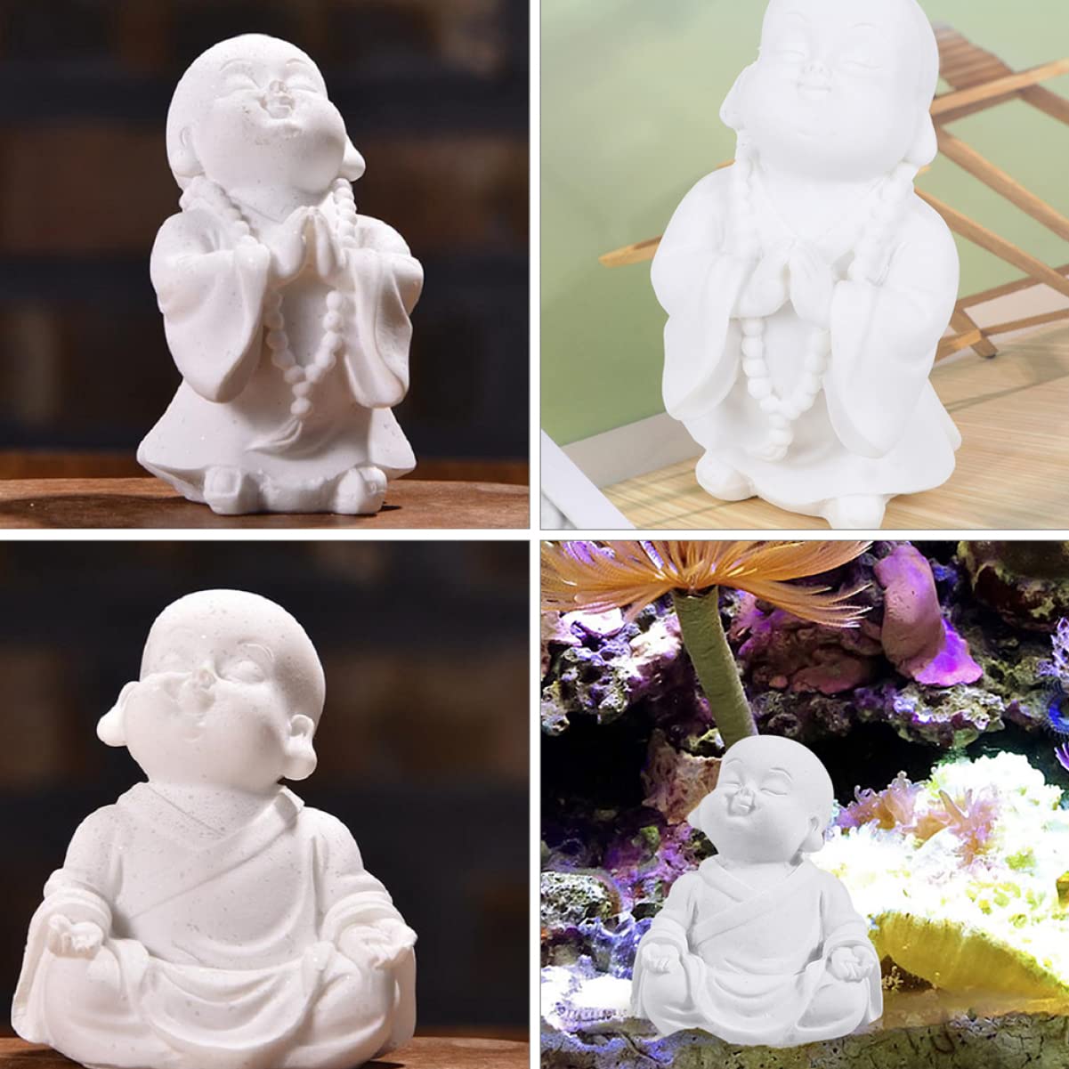 PRETYZOOM 3 Juegos Decoración De Pecera Zen Titulares Figuritas Decoraciones De Peceras Decoração Casa Decoración Casa Decoración Pecera Estatua De Resina Decoración del Acuario 2 Piezas * 3