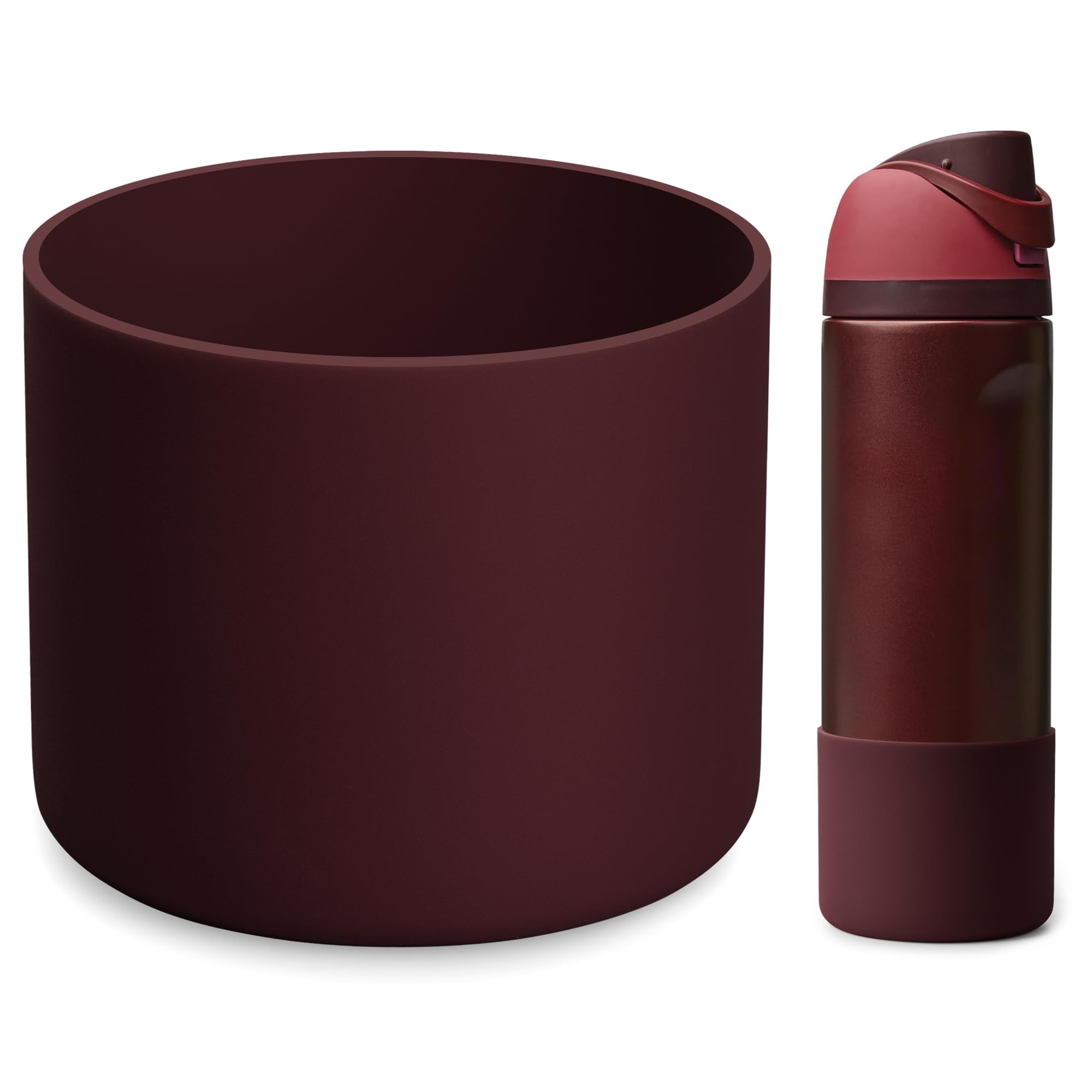 Silicone Protector Boot for Owala 24oz 32oz 40oz FreeSip & Twist & Flip Black Cherry 24 Ounces