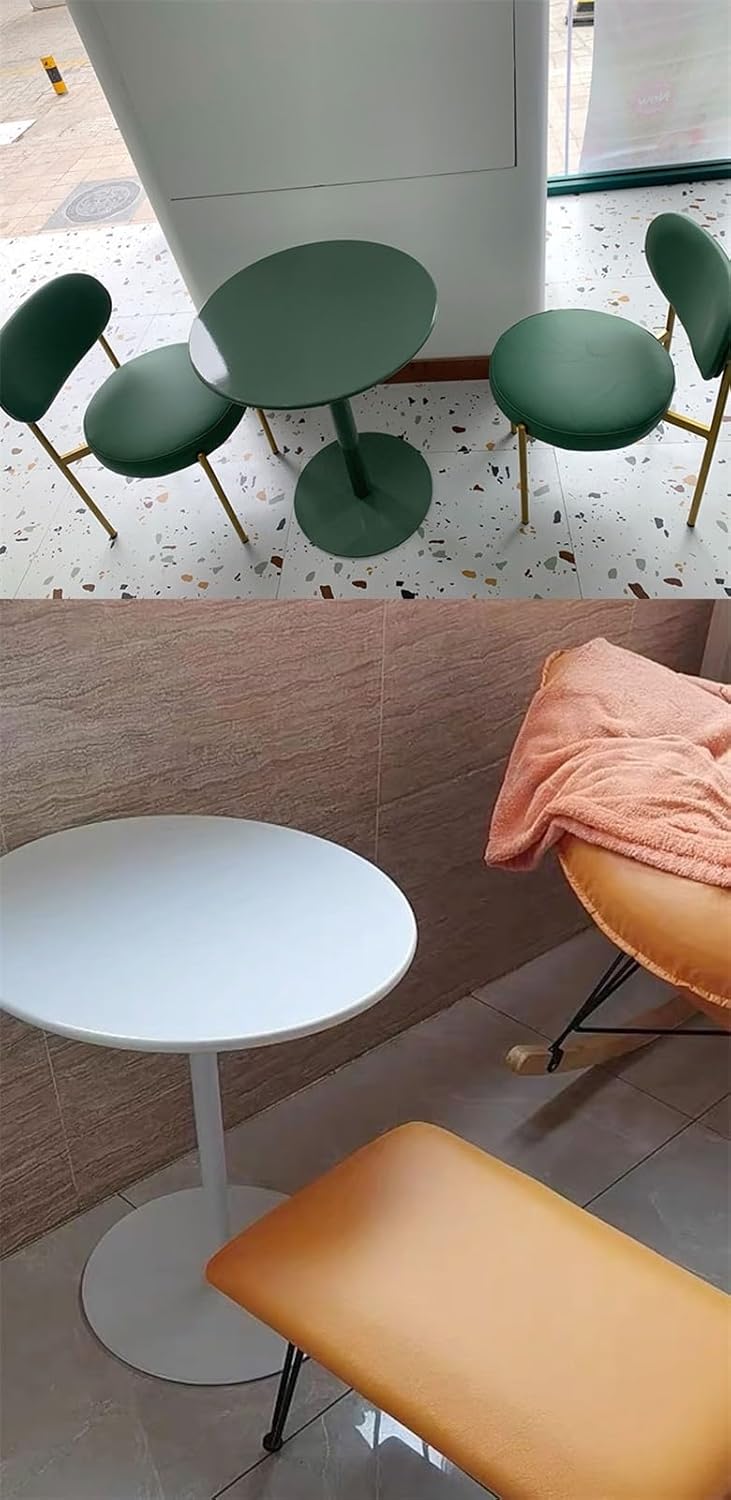 Fodalob Round Bar Table, Indoor Outdoor Restaurant Pub End Side Table, Metal Cocktail Bistro Table, Coffee Table for Living Room, Balcony, Patio, More Color (Color : Green, Size : Dia 70cm(27.5"))