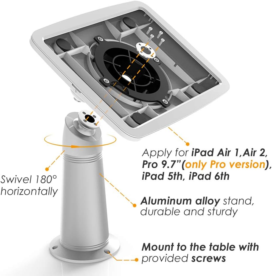 Bеѕt Dеаl 🛒 Beelta Locking iPad Stand Holder, 360 Swivel, Fits iPad 5th/6th, iPad Air 1/2, iPad Pro 9.7, Aluminium Stand + Plastic Enclosure, BSC305W
