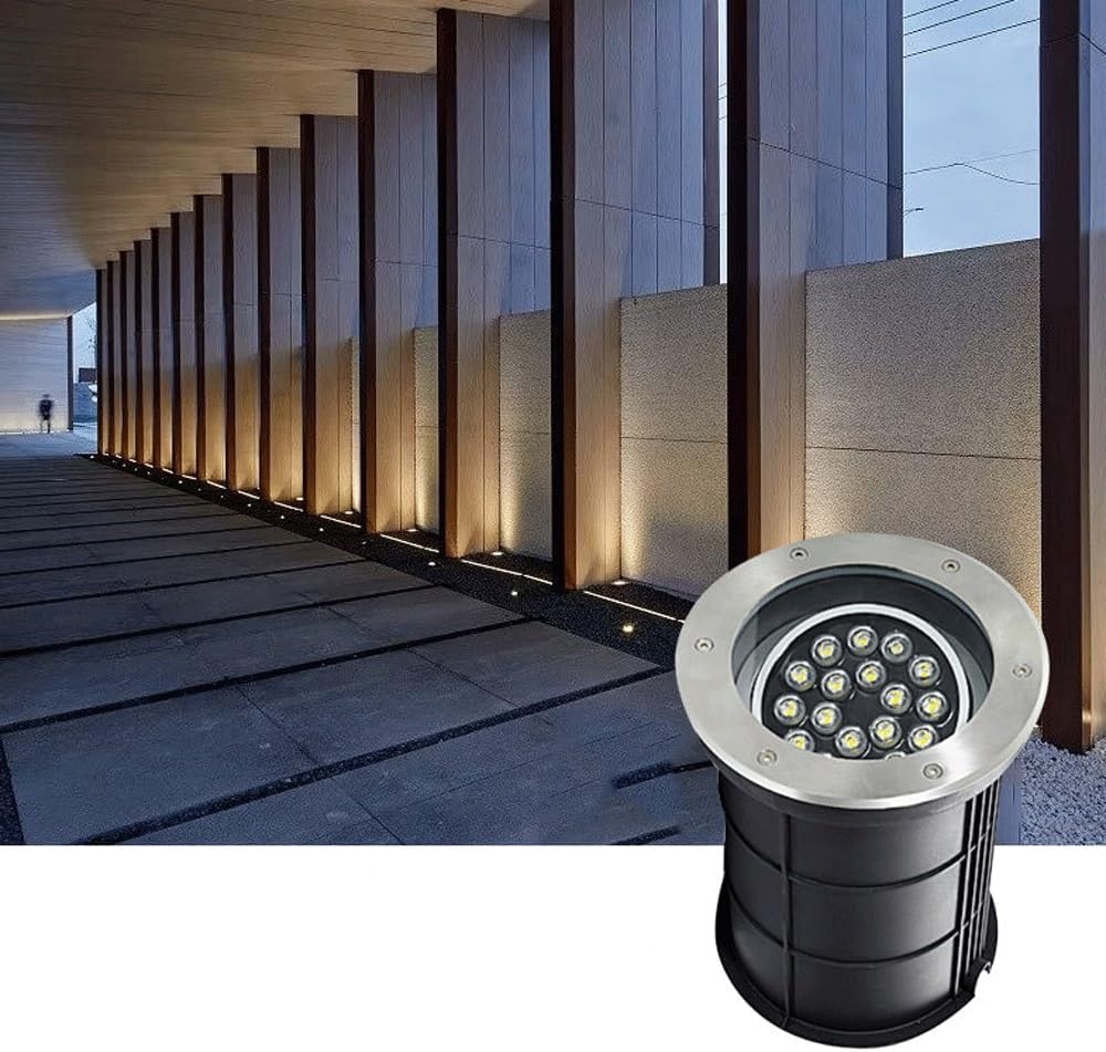 3/5/9/12/15/18W LED Ground Flat Pathway Lights Outdoor In-Ground Lights Well Lights for Driveway Deck Patio Yard Garden(5W,Red Light)