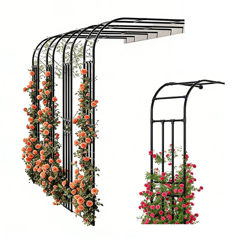 Treillis mural pour plantes grimpantes en métal noir rigide pour vigne