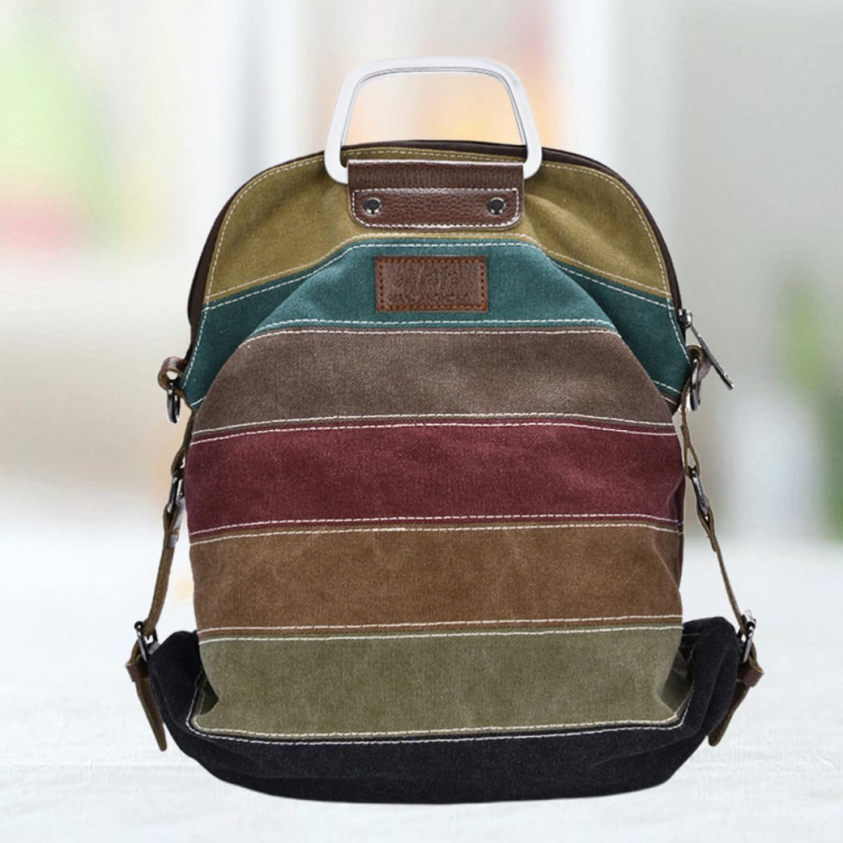 Bolso Bandolera de Lona para Mujer Gran Capacidad, Asa Resistente y Diseño Retro Elegante, Adecuado para Compras y Almacenamiento Diario