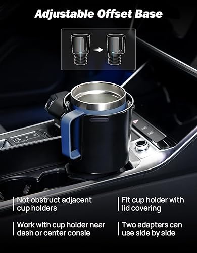 Miniatura 4 de JOYTUTUS Expansor de portavasos para automóvil con base ajustable, diámetro de ajuste de 3.0 a 3.25 pulgadas, compatible con Hydro Flask, Yeti,