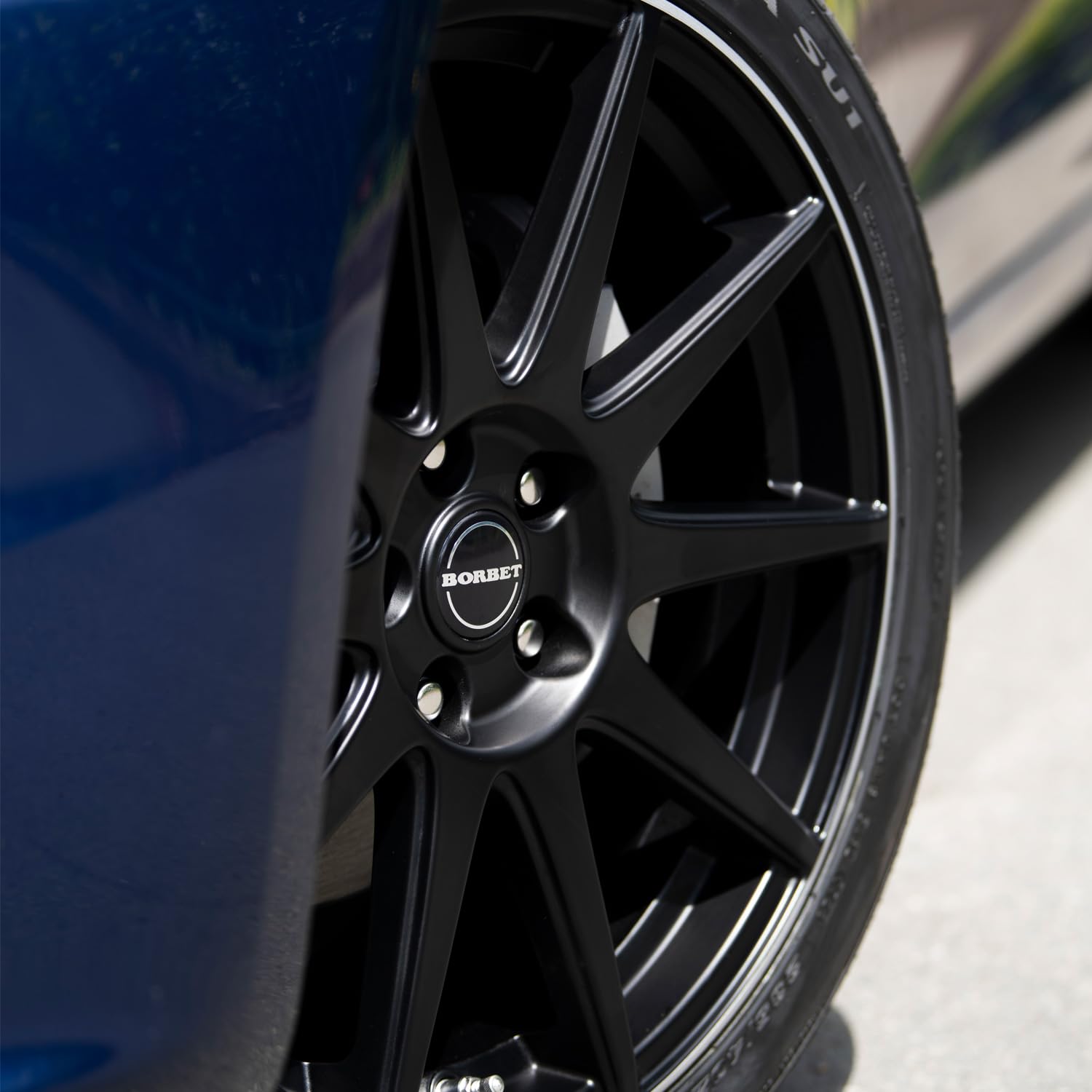 4x Borbet Felgen GTX 8.0x19 ET50 5x108 black matt rim silver kompatibel mit Opel Astra Combo Grandland
