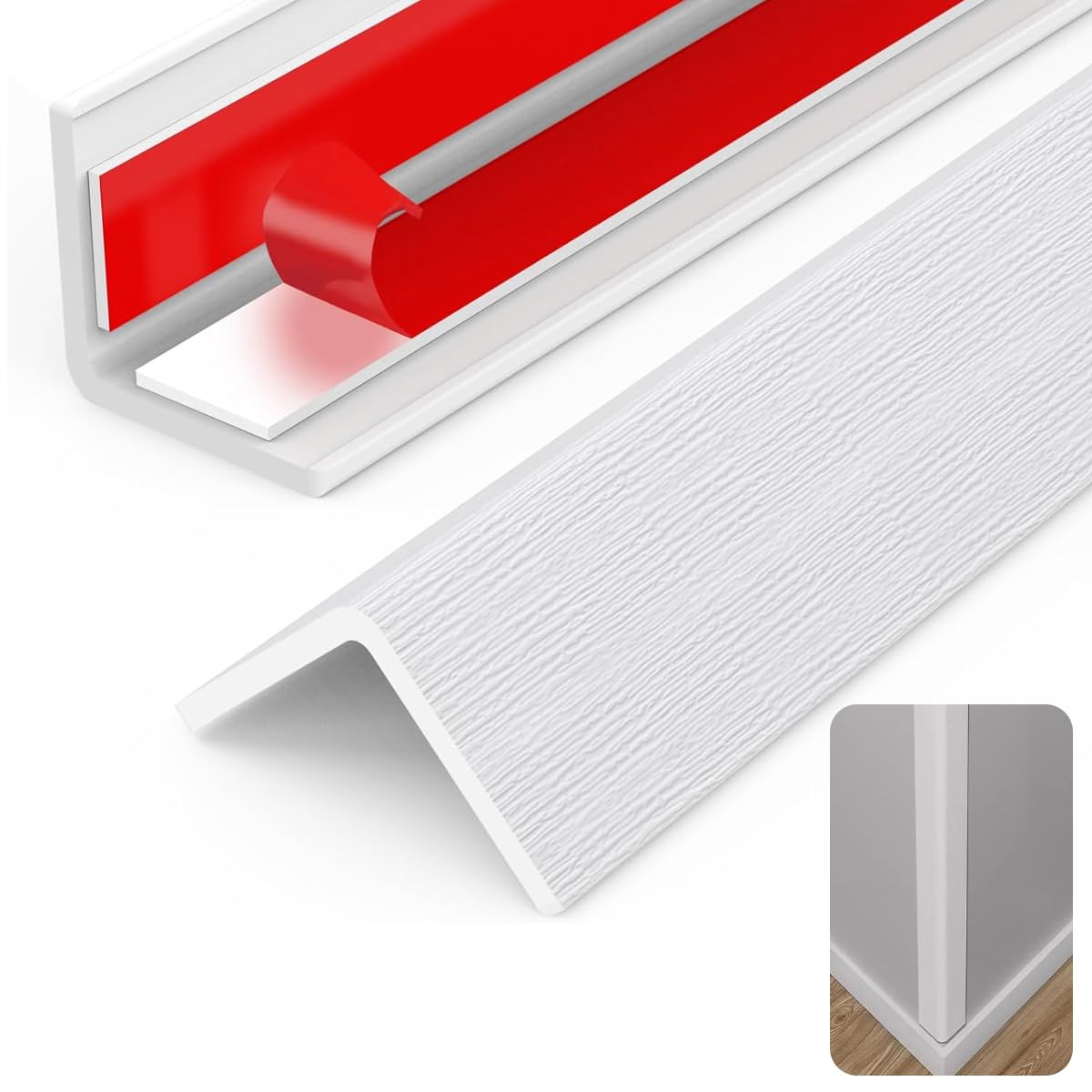 SNOWIE SOFT® 3.94Ft Wall Corner Protector for Baby Baby Proofing Edge Guards Edge Protector Collision-Proof Guard Strip for Table, Door Frame, Window, Cabinet Baby Safety Products for Home-image-17