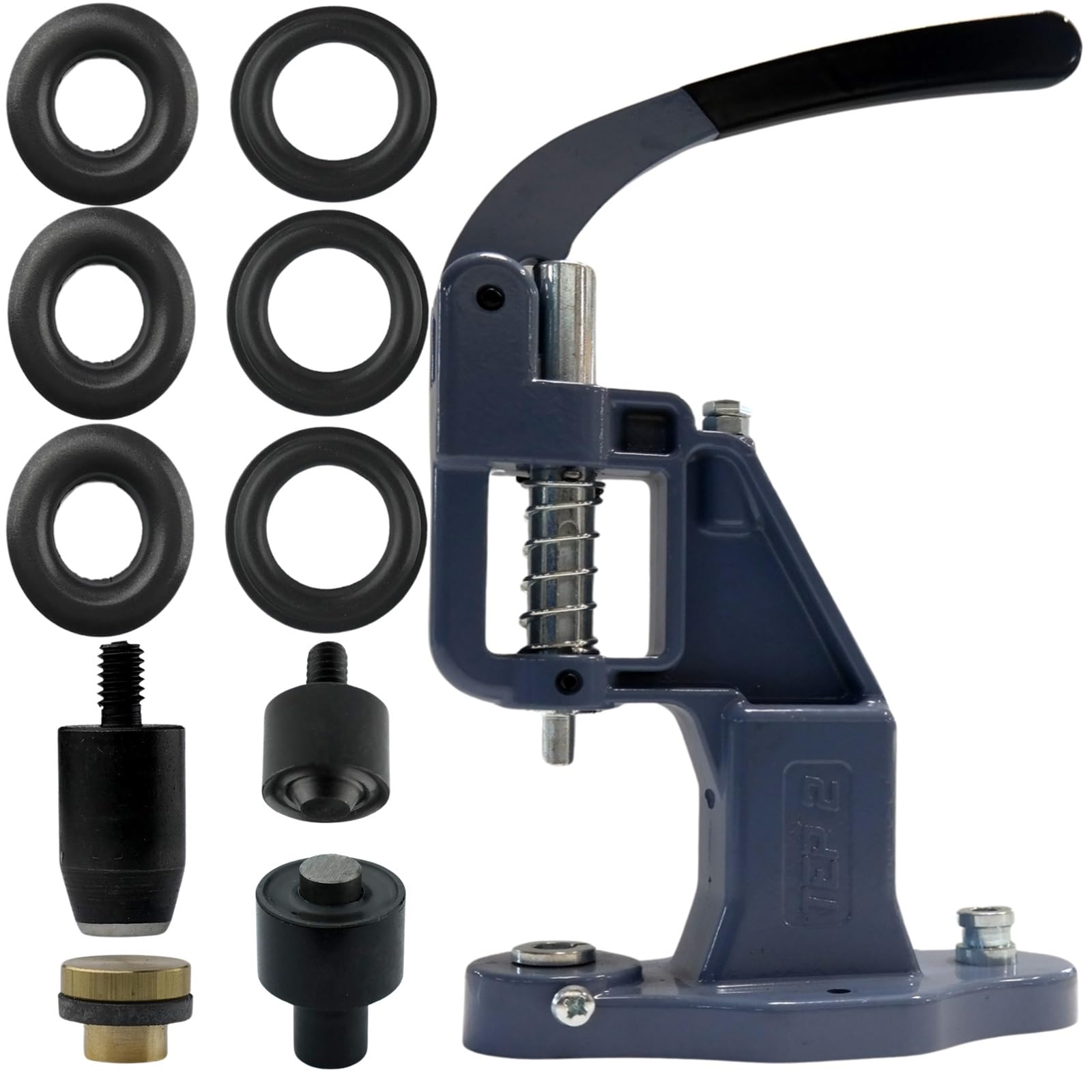 Set di pinze per occhielli a pressione manuale, con 100 occhielli e foro (nero, 17 mm)