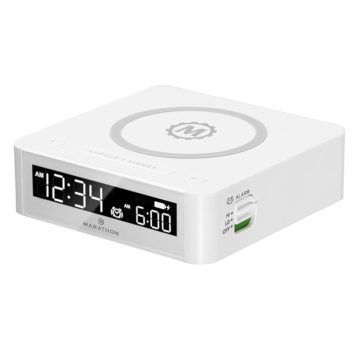 Buy Marathon Wireless Fast Dual Charging Clock Colour LED Digital