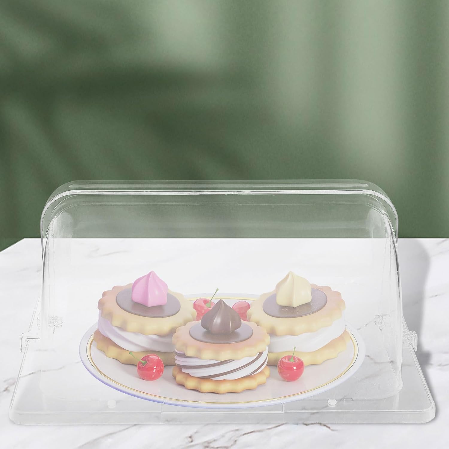 Rectangle Food Cover Dome for Cake Stand, Bread Dome Lid with Protective Dust Cover, Reusable Dessert Food Protective Lid for Parties and Kitchen Use