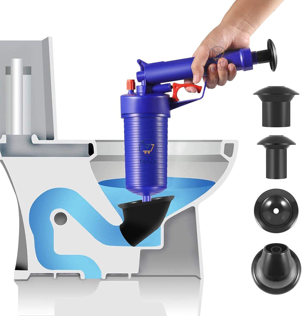 Toriox High Pressure Powerful Air Drain Blaster Sink Air Power Toilet Plunger Manual Pump Cleaner Pipe Blaster Plunger for Bath Toilet Sink Floor Drain Kitchen Clogged Pipe (B0B577QPLT) Amazon Price History, Amazon Price Tracker