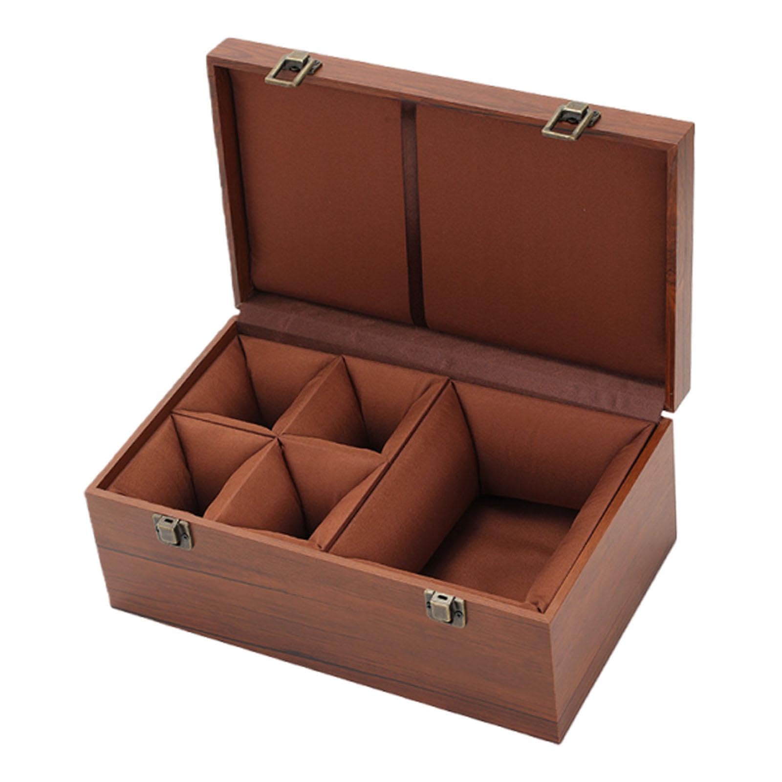 Storage Case for Teaware with Lid Gift Brown Sturdy Tea Cup Teapot Organizer 1 Pot 4 Cup|Collectibles| Kitchen & Home| Dinnerware & Serveware| Teapots & Tea Sets-image-40