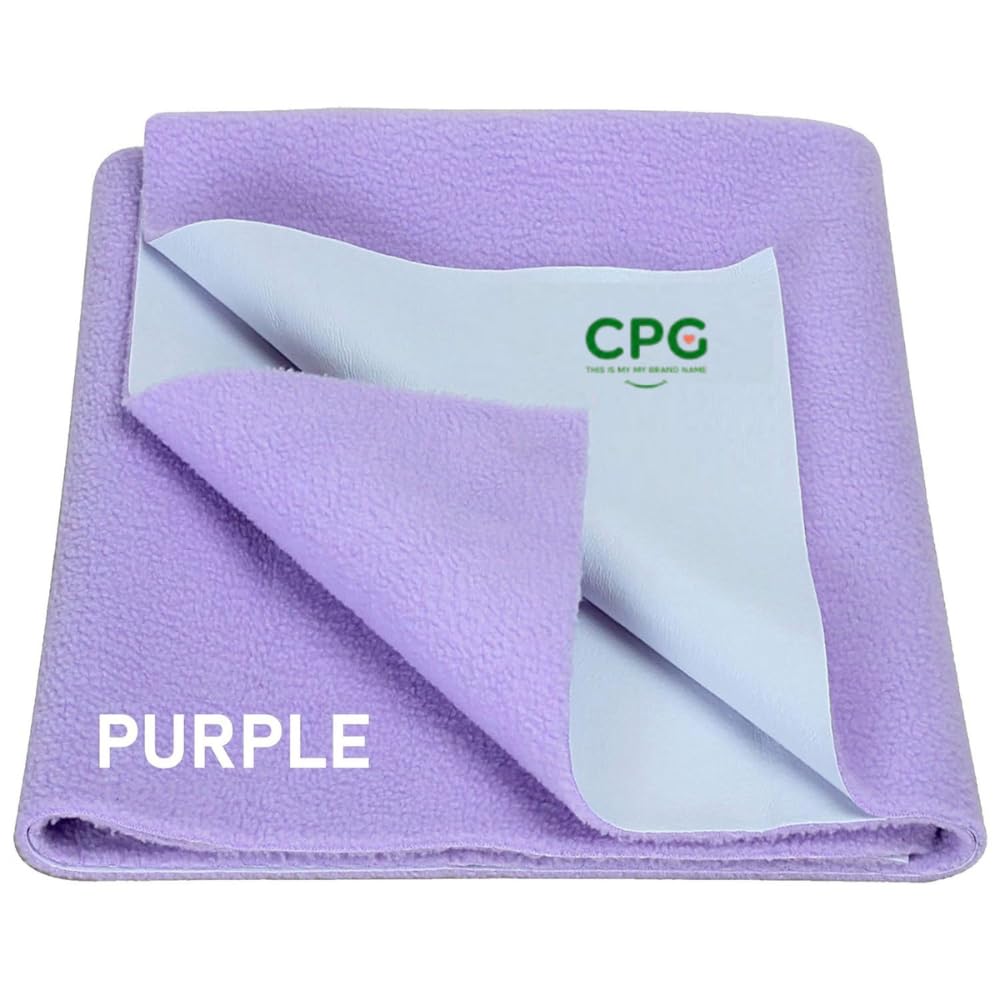 Baby Dry Sheet Waterproof Bed Protector for Babies, Washable & Reusable Quick Dry Mat, Soft Absorbent Sheet for Crib, Bed & Travel, Purple, L Size 100 x 140 cm-image-1