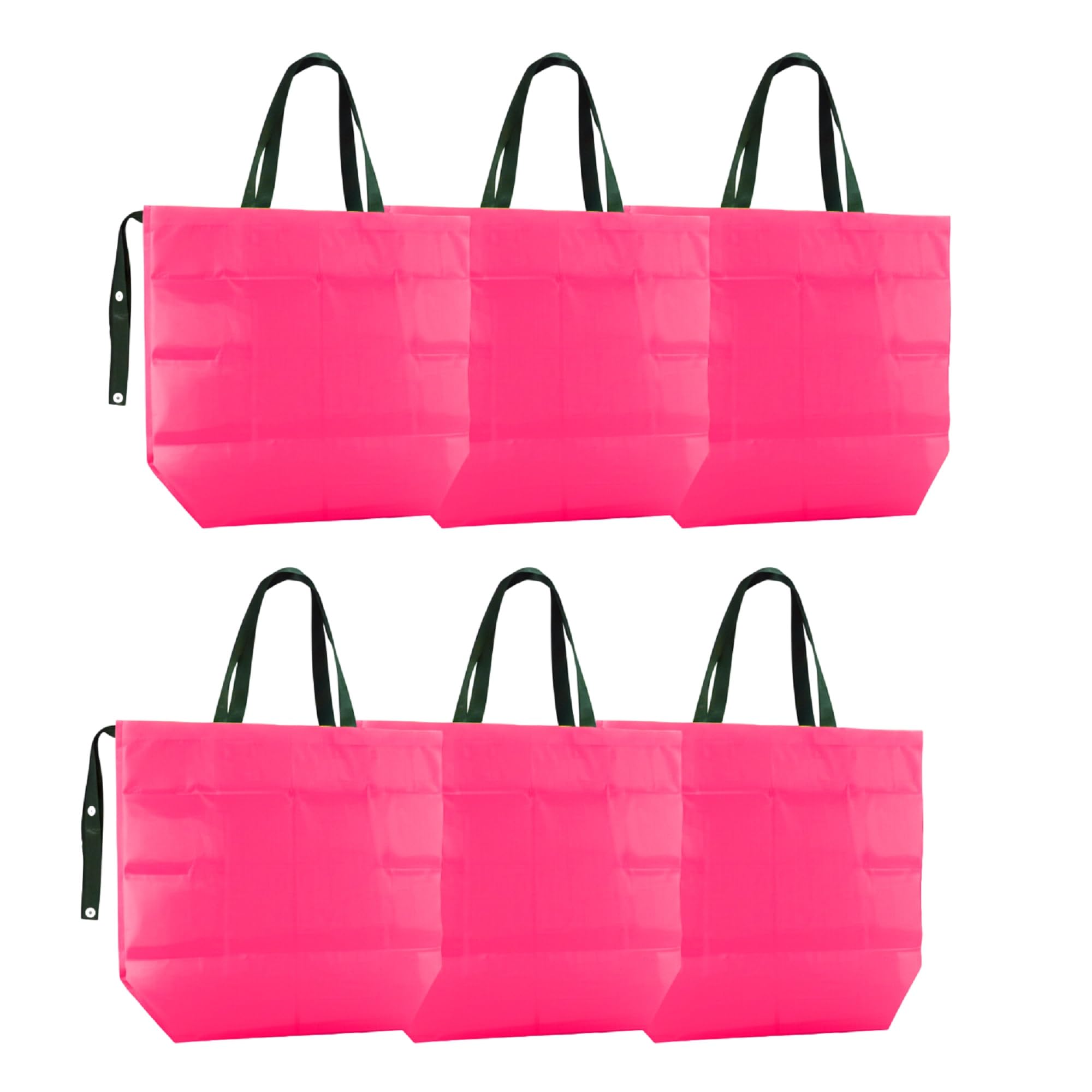 Evafly Reusable Foldable Grocery Bag | Lightweight & Eco-Friendly Shopping Tote | Washable Bags for Fruits, Vegetables & Daily Essentials | Durable 15kg Capacity | Pink - Pack of 6-image-23