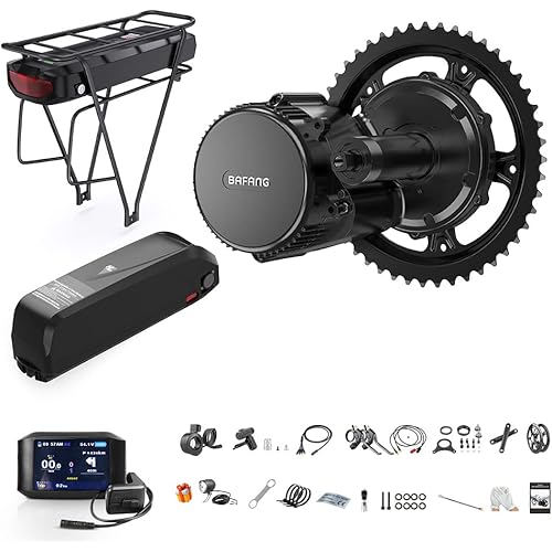 BAFANG Mid Drive Kit, Ebike Conversion Kit with Battery BBS02 BBSHD 1000W 750W 500W Mid Motor with Optional Display and Chainring Electric Bike Conversion Kits for Mountain Road Bike