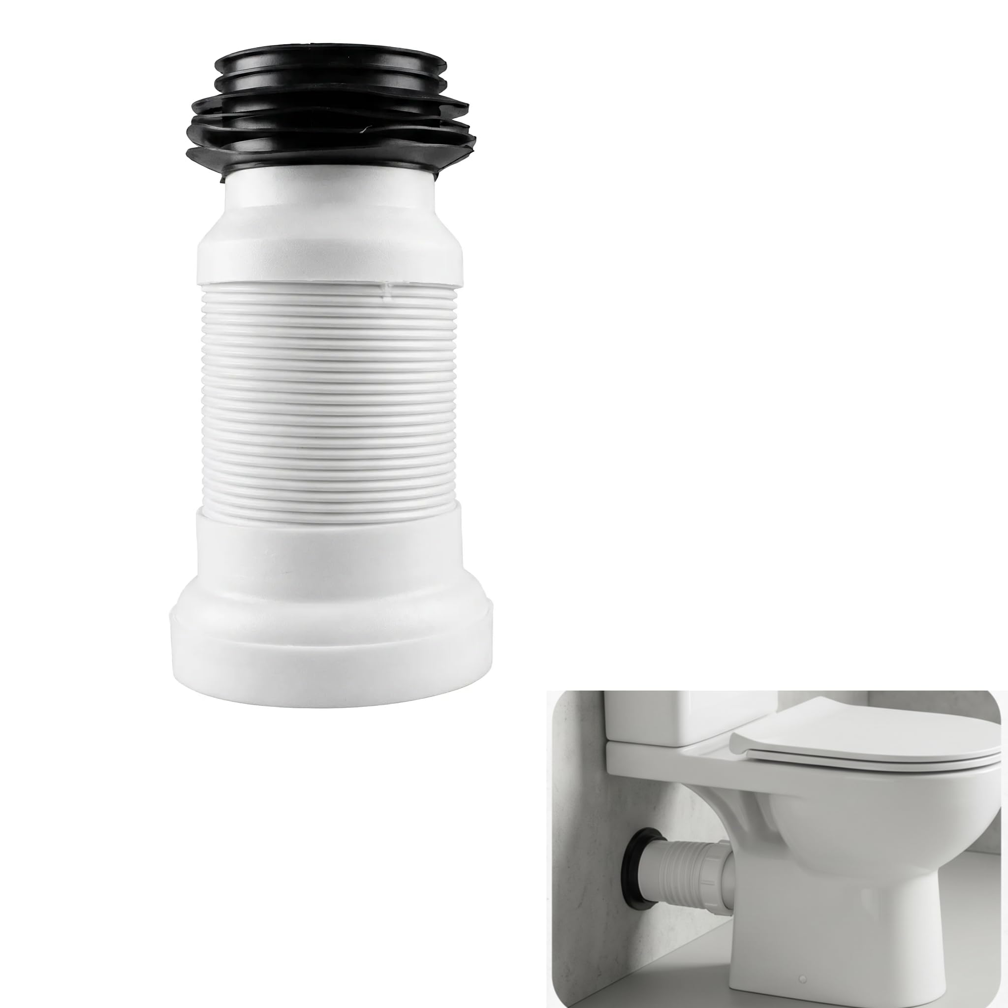Toilet Waste Pipe Connector 250-530mm Toilet Pan Connector, Universal