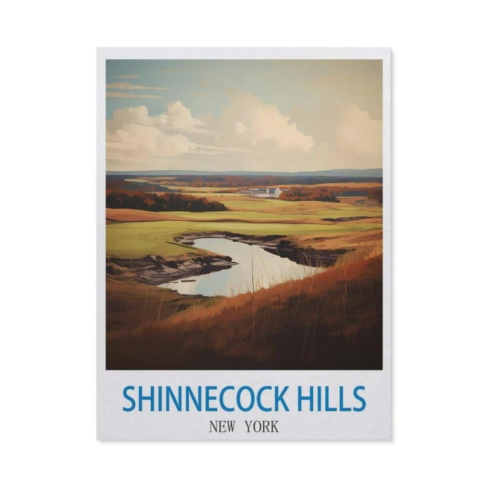 BEAYODKP 5D DIY Full Round Drill Diamond Painting，Shinnecock Hills New York，Embroidery Full Round Diamond Cross Stitch Rhinestone Mosaic Decor Gift（50 x 60 cm/19.68 x 23.62 inches）-CL37