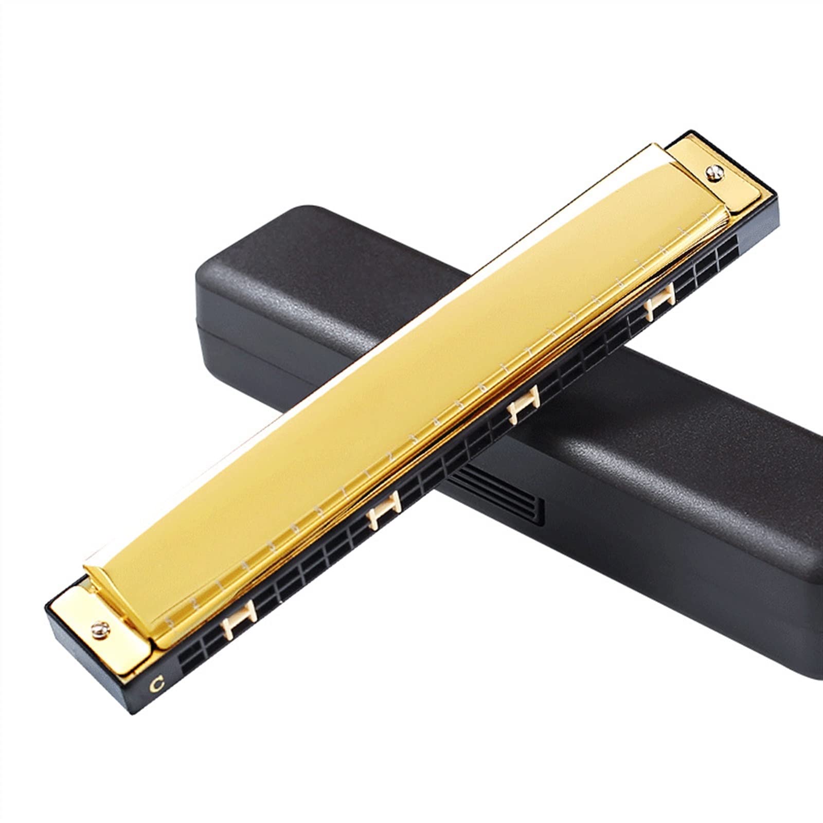 24-dołkowa Harmonijka Polifoniczna W Tonacji C Dla Profesjonalnych Uczniów I Dzieci Harmonijka Dla Początkujących (Color : Gold)