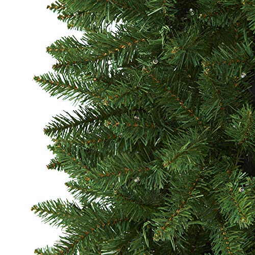 7Ft. Slim Green Mountain Pine Artificial Christmas Tree With 300 Clear Led Lights #TOP7