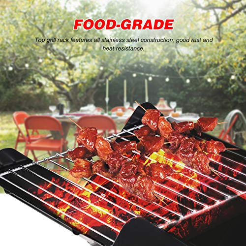 yeacher Churrasqueira a carvão portátil dobrável Grelha de cozinha de aço inoxidável de mesa Churras