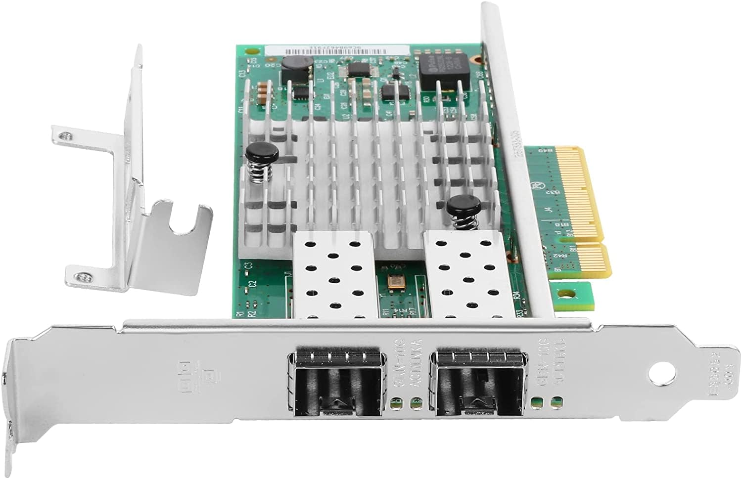 Elfcam® - 10Gb PCIE Scheda di Rete per Intel X520-DA2/ X520-SR2-82599ES Chip, Dual Porte SFP+, 10Gbit PCI Express x8 LAN Adapter, 10Gb NIC per Windows Server, Win8, 10, Linux