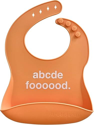 Denver James Baberos de alimentación de silicona  Apto para lavavajillas. Resistente al agua. Ajustable.