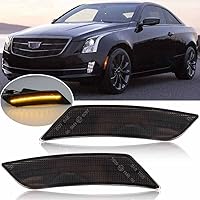 Vista 1 de Luces de Marcador Lateral LED Ámbar ATS/XT5 para Cadillac XT5 2017-2024, Cadillac ATS 2013-2014, Faros Delanteros de Lente Ahumada Chevy Blazer