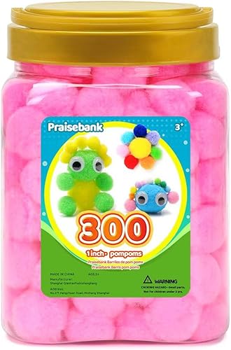 Miniatura 52 de Praisebank Pompones Azul Claro, 90 piezas, 1.5 pulgadas/4cm, Perfectos para Artes y Manualidades
