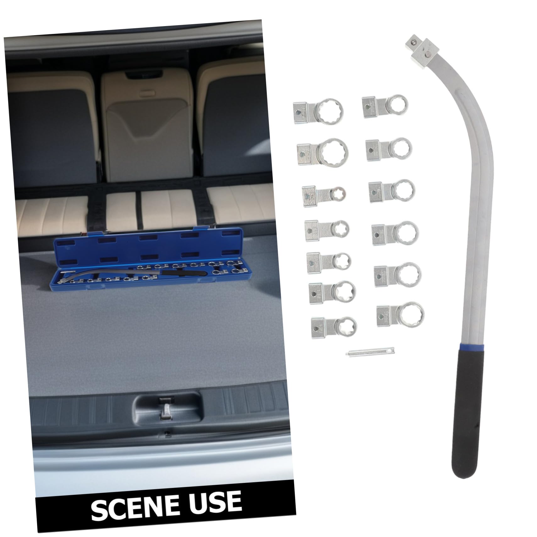 HEMOTON Jeu de 15 Outils en Acier pour Réparation Automobile, Clé de Réglage du Galet Tendeur et Extracteur de Courroie de Tension, Adapté aux Travaux de Mécanicien Auto