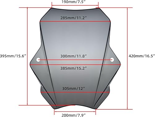 Miniatura 3 de FATECIM Parabrisas de motocicleta de humo de 15.5 pulgadas, deflector de viento universal para Harley Davidson Honda Kawasaki Suzuki Triumph Yamaha