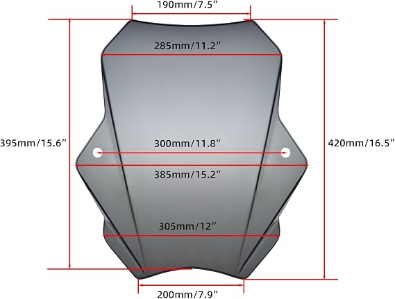 FATECIM 15.5 Smoke Motorcycle Windscreen Windshield Motorbike Wind Deflector Flyscreen Universal for Harley Davidson Honda Kawasaki Suzuki Triumph Yamaha Indian Victory with 7/8 or 1 Handlebars
