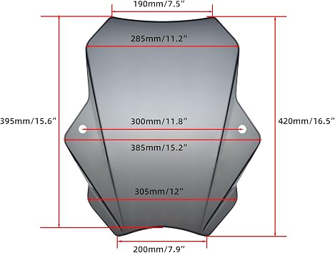 FATECIM 15.5 Smoke Motorcycle Windscreen Windshield Motorbike Wind Deflector Flyscreen Universal for Harley Davidson Honda Kawasaki Suzuki Triumph Yamaha Indian Victory with 7/8 or 1 Handlebars