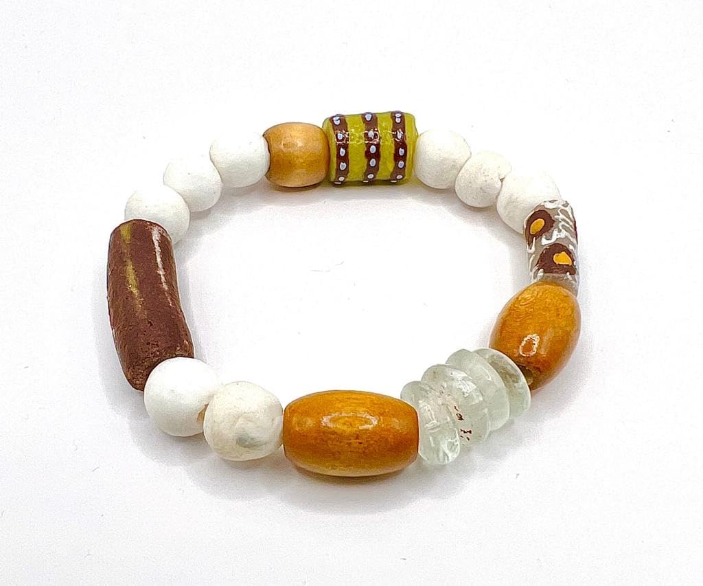 Ghanaian Handmade Powder Glass Trade Bead Bracelet