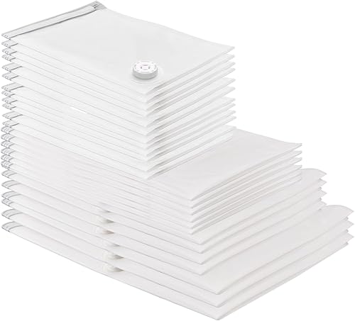 Miniatura 1 de Paquete de 25 bolsas de almacenamiento al vacío, bolsas de almacenamiento selladas al vacío (3Jumbo4L6M6S6Roll), bolsa ahorradora de espacio para