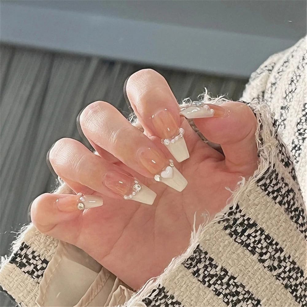 Amazon | ネイルチップ 付け爪 チップ 3D ネイルチップ 24枚 手作り