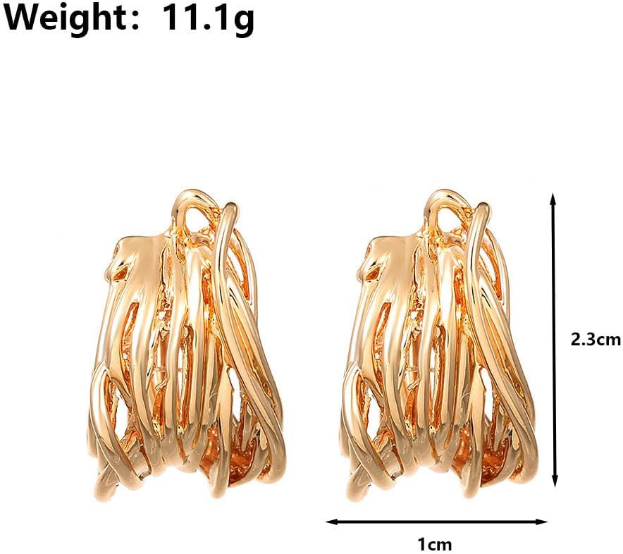 Chunky Gold Hoop Statement Earrings for Women,Irregular Geometry Twisted Triangle Drop Dangle Earrings Party Dainty Jewelry Accessories Gifts - Image 4