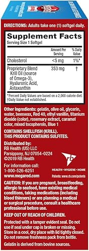 Miniatura 5 de MegaRed - Suplemento para el cuidado de las articulaciones de aceite de krill omega-3 de 353 mg con ácidos grasos EPADHA, antioxidantes, ácido