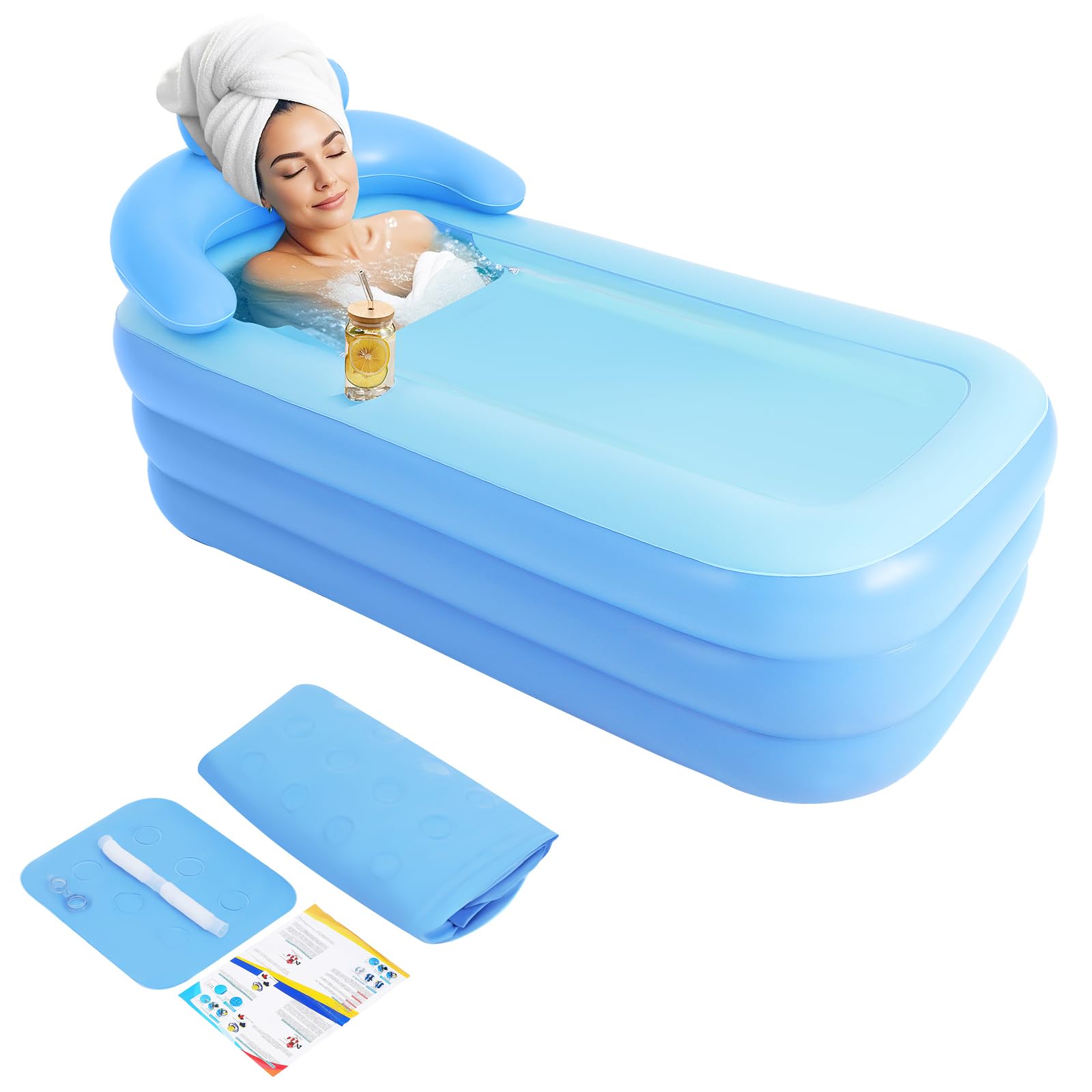 DHQCQL PVC Inflatable Bath Tub Adult, Portable Bathtub Adult