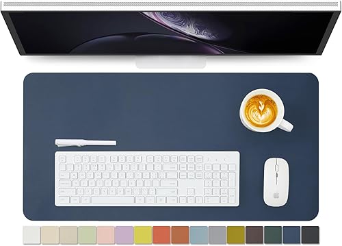 Miniatura 16 de Tapete de escritorio de piel antideslizante de poliuretano (PU), para organización de escritorio y accesorios, ideal para alfombrilla de mouse y de
