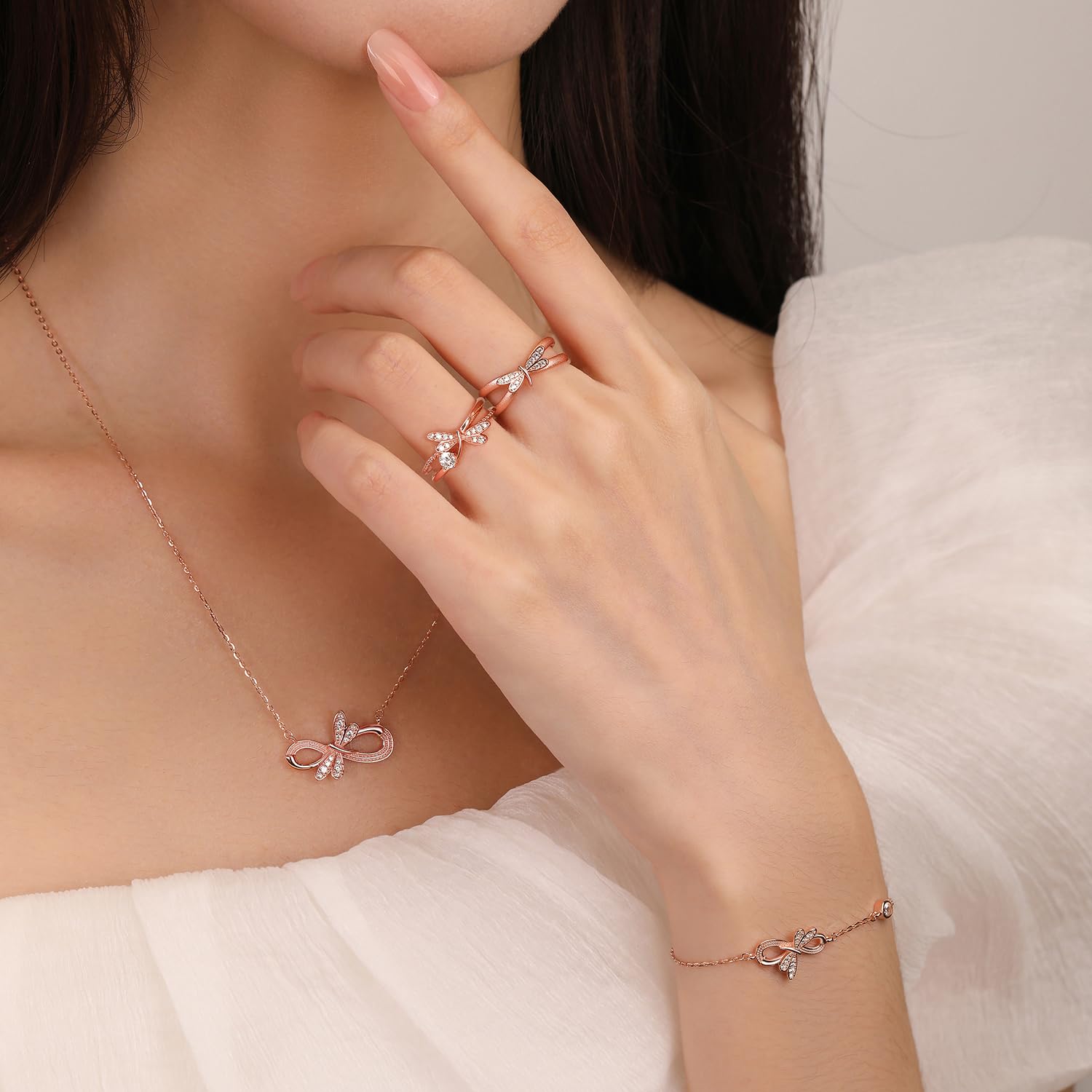 Meissa Anillo para Mujer de Libélula Ajustable Joyería en Plata de Ley 925 Disponible en Oro Plata y Oro Rosa Regalo para Niñas Mujeres Adolescentes