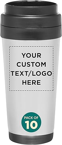 Tazas de viaje de acero inoxidable con aislamiento personalizado, 16 onzas, juego de 10, paquete personalizado a granel, perfectas para café helado,