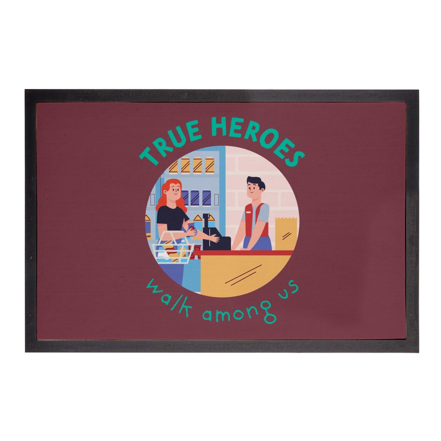 Paillasson True Heroes 60x40cm idéal pour l'entrée des épiceries et commerces
