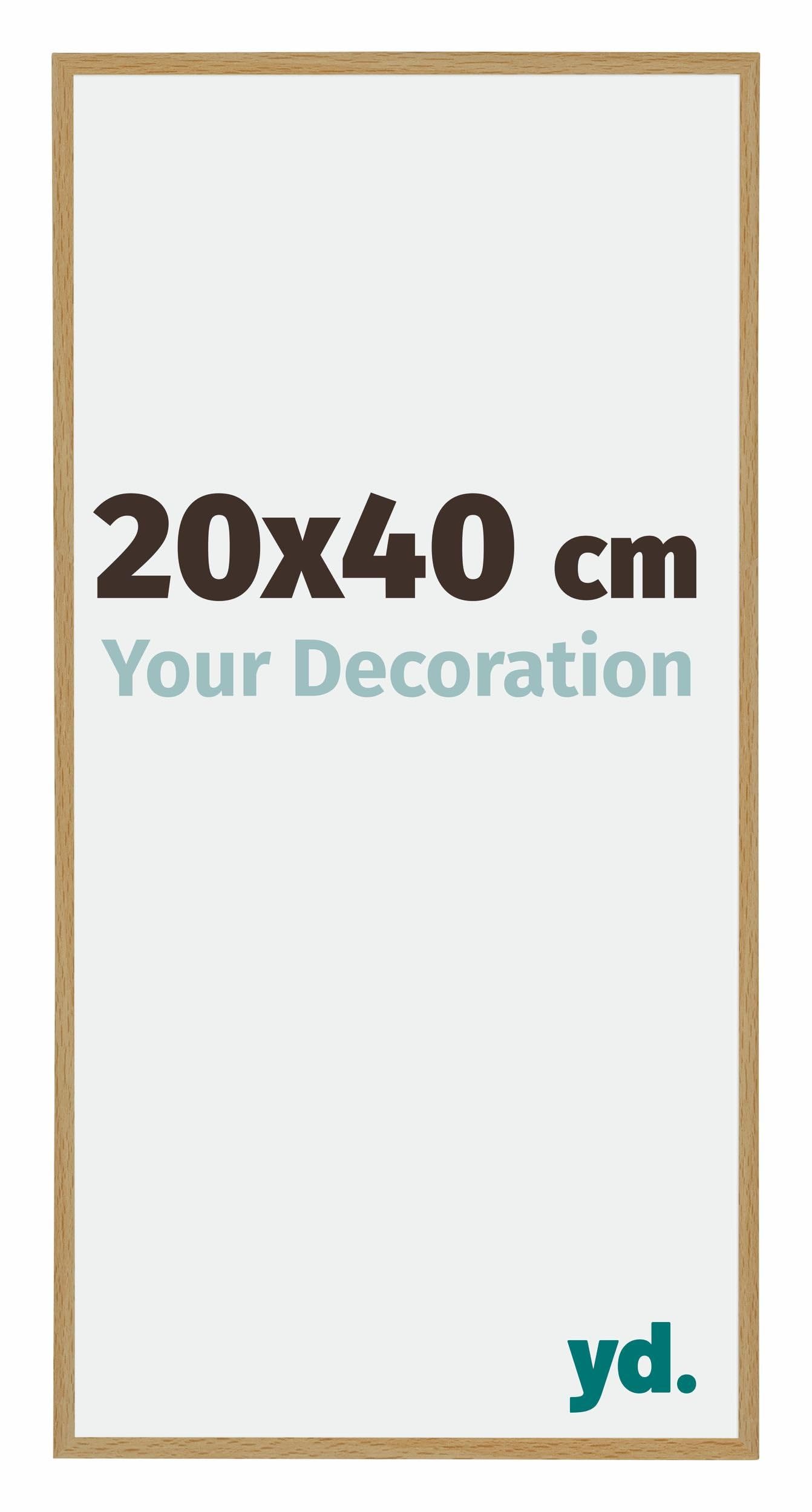 Your Decoration - Picture Frame 20x40 cm - Beech Light - Decorative Wall Frame in Plastic with Antireflection - Frame 20x40 - Evry