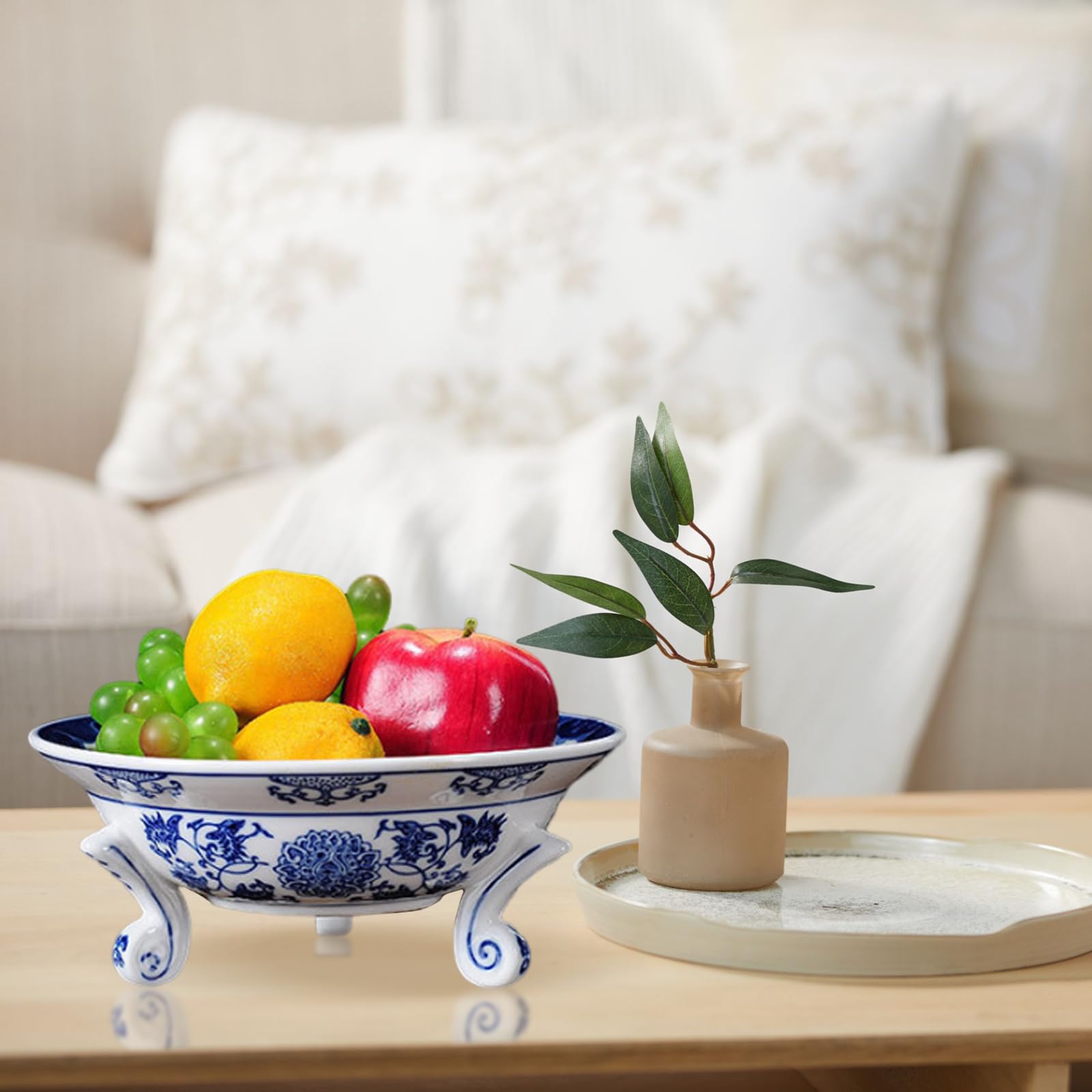 Amazon.com: Blue and White Porcelain, Decorative Fruit Bowl