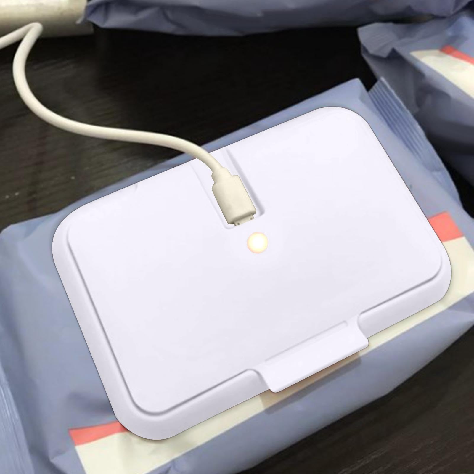 Calentador de toallitas portátil, calentador USB para toallitas húmedas, dispensador de toallitas de calefacción uniforme para viajes, coche, hogar, picnic y camping