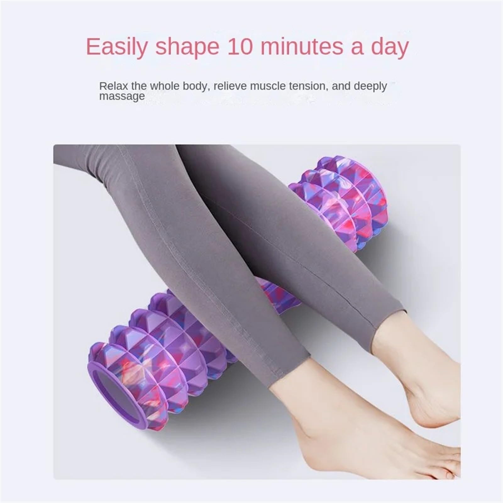 foam roller Rodillo de espuma con eje for relajación muscular, rodillo masaje, columna Yoga, equipo Fitness, 45x16cm para Espalda Piernas y Yoga
