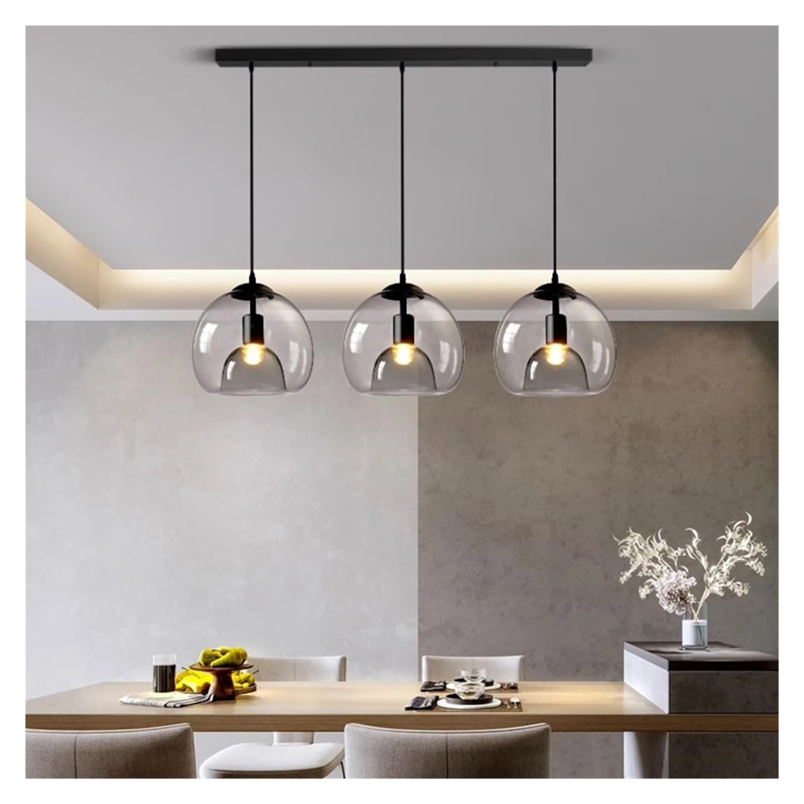 Suspension éclairage intérieur LED noir pour lustres de salon moderne