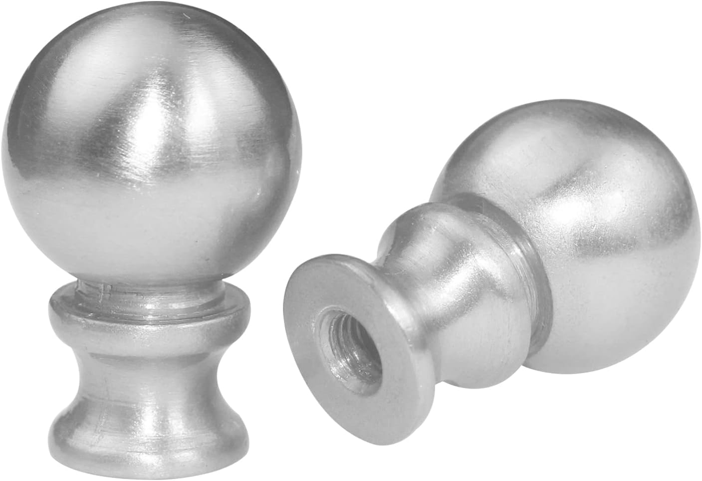 2 Packs Lamp Finial Cap Knob Silver Lamp Finial Head Ball Lamp Shade