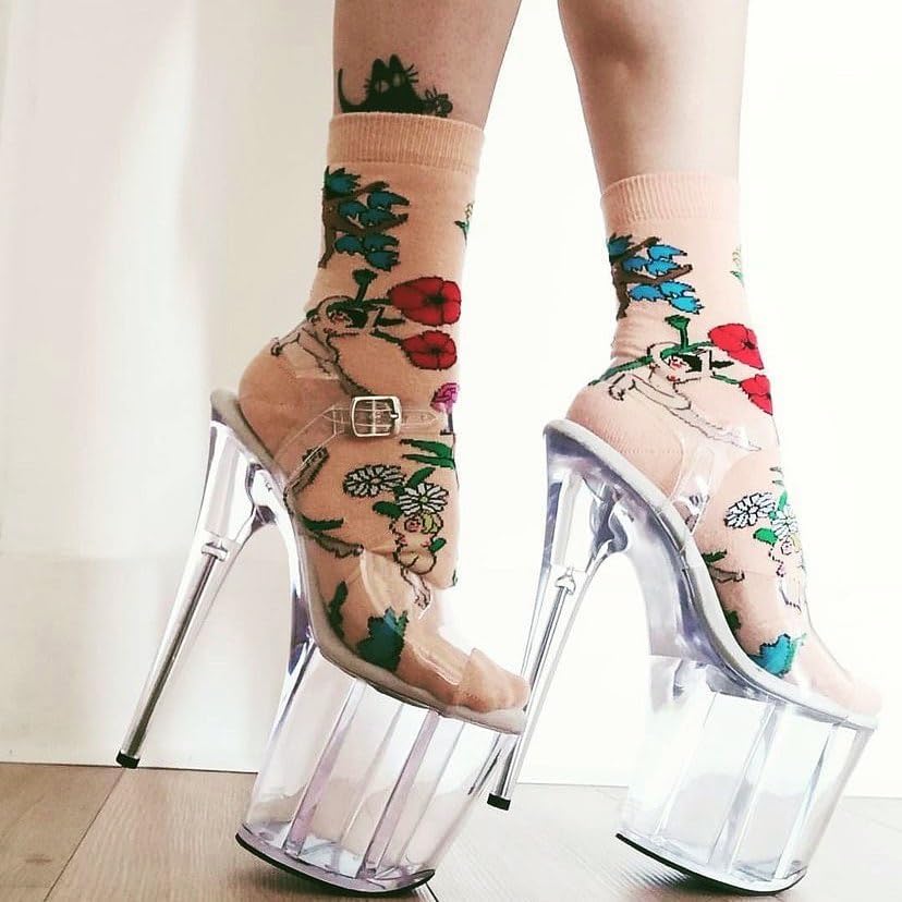 WUXIN H&P Women's 8 in Clear Platform Heels Pole Dancer Shoes, 20cm Exotic Sexy Stiletto Ankle-Strap Heels - Image 3